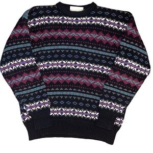 J.Riggings vintage geometric striped Acrylic sweater